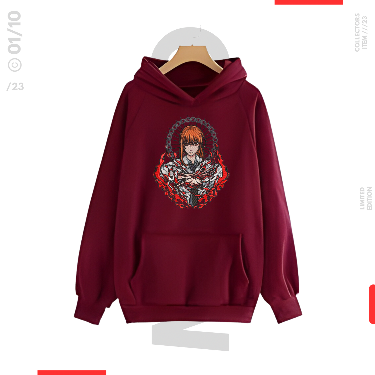 Makima Hoodie - Wine Red ( Collectors Item )