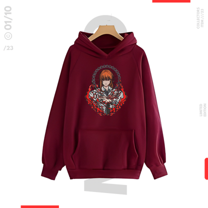 Makima Hoodie - Wine Red ( Collectors Item )