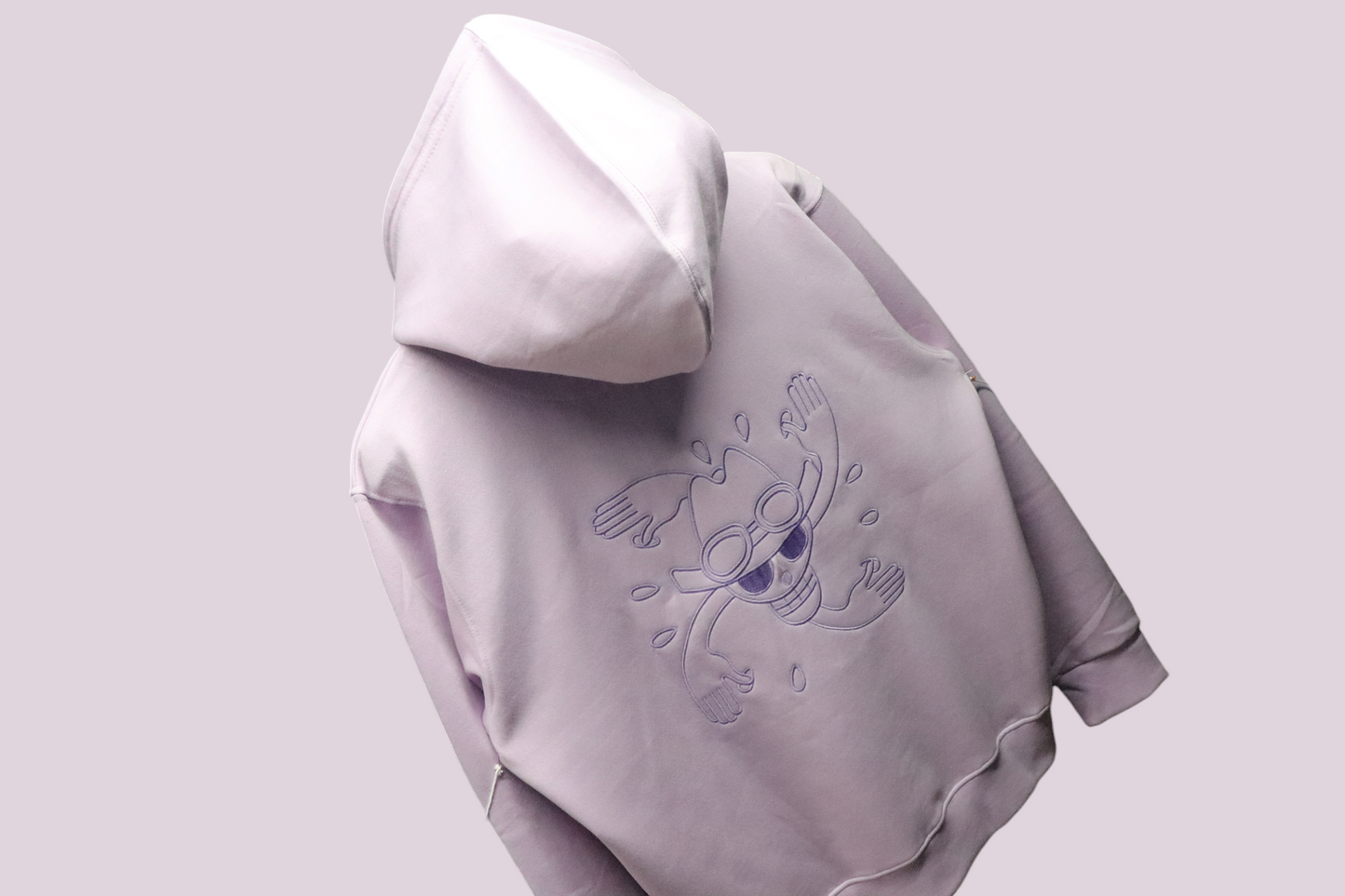 Robin Embossed Hoodie Lavender